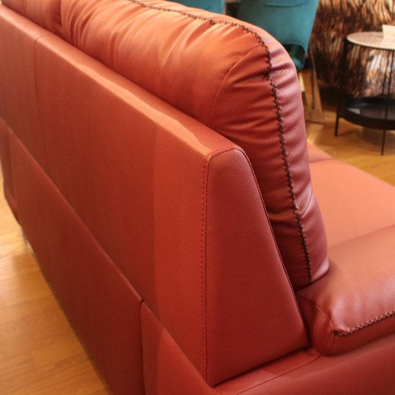 二人掛けソファ ダブルソファ 幅160cm エアレザー 赤 143-169