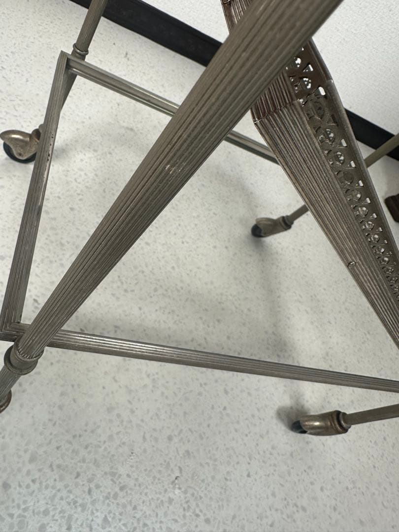 ティー トローリー キッチン ワゴン ガラストップ フランス製 ※i4※