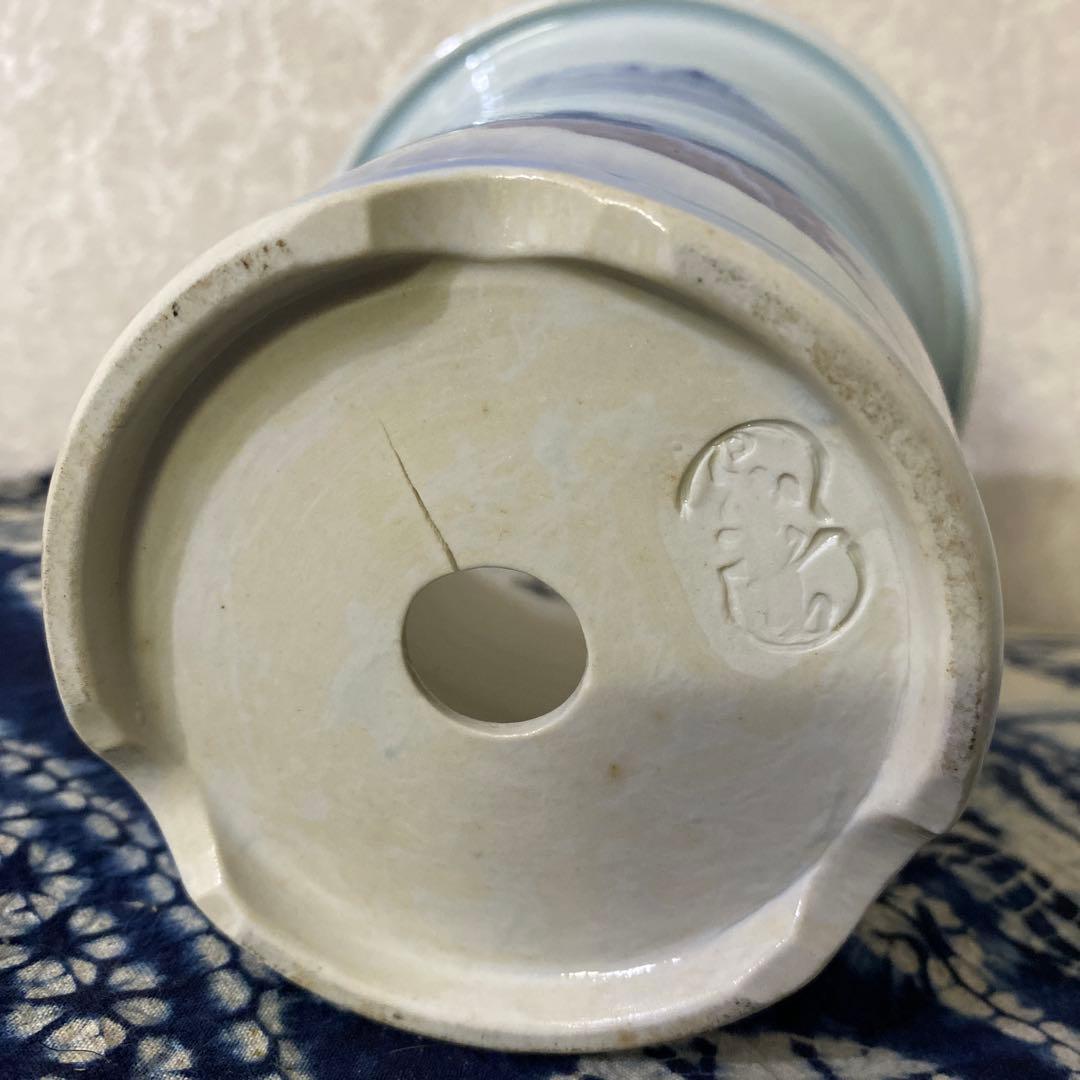 真葛香山　染付　蘭鉢　盆栽