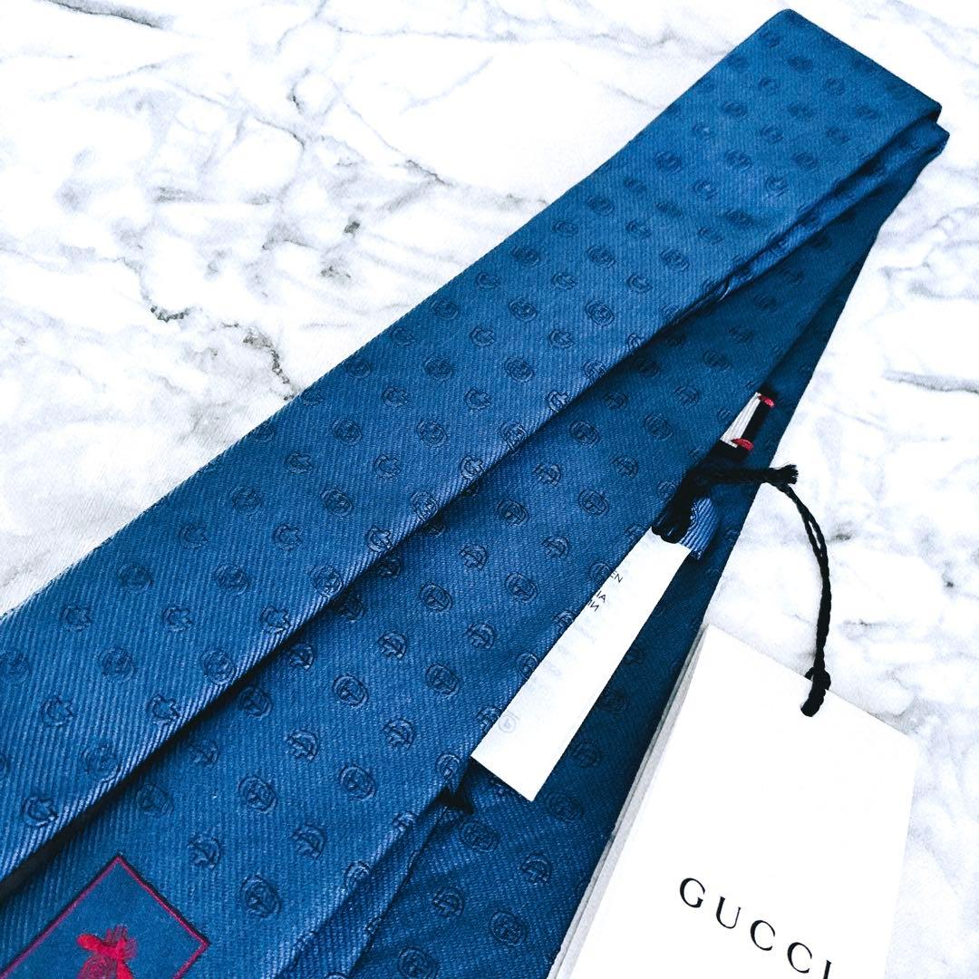 ✨未使用箱付タグ付✨GUCCI 現行　ホースビット　インターロッキング　ネクタイ