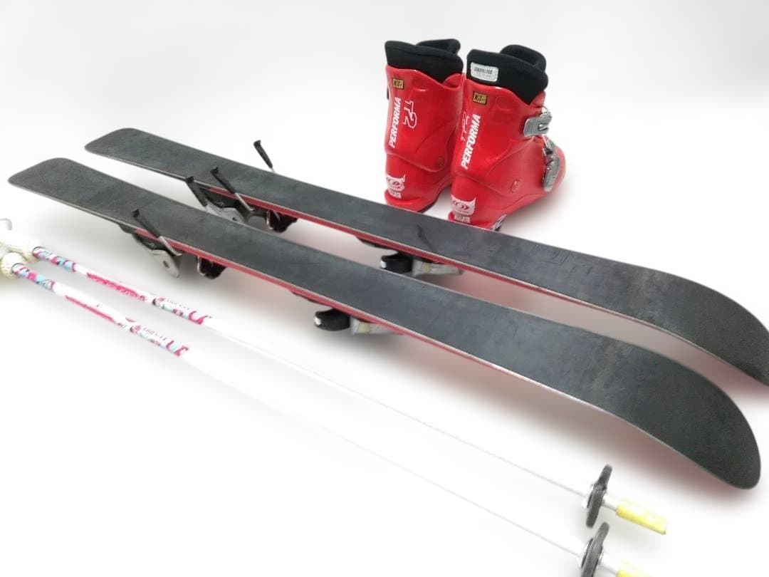 ジュニアキッズスキー4点セット スノーカービングX8 100cmサロモン21cm