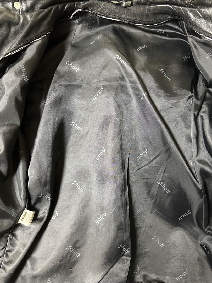 schott レザージャケット ライダース　シングル　ライナー付きXLサイズ