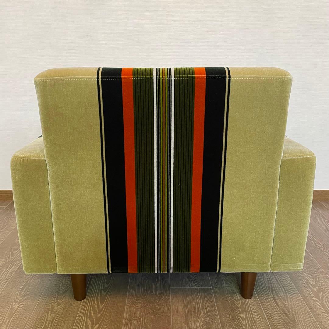 昭和レトロ ストライプ柄モケットソファ ミッドセンチュリー