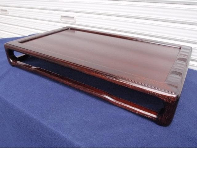 新品♪ 巾54cm 花梨 無垢 だるま型 平花台 飾り台 香炉台 盆栽台 漆塗り