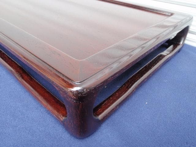 新品♪ 巾54cm 花梨 無垢 だるま型 平花台 飾り台 香炉台 盆栽台 漆塗り