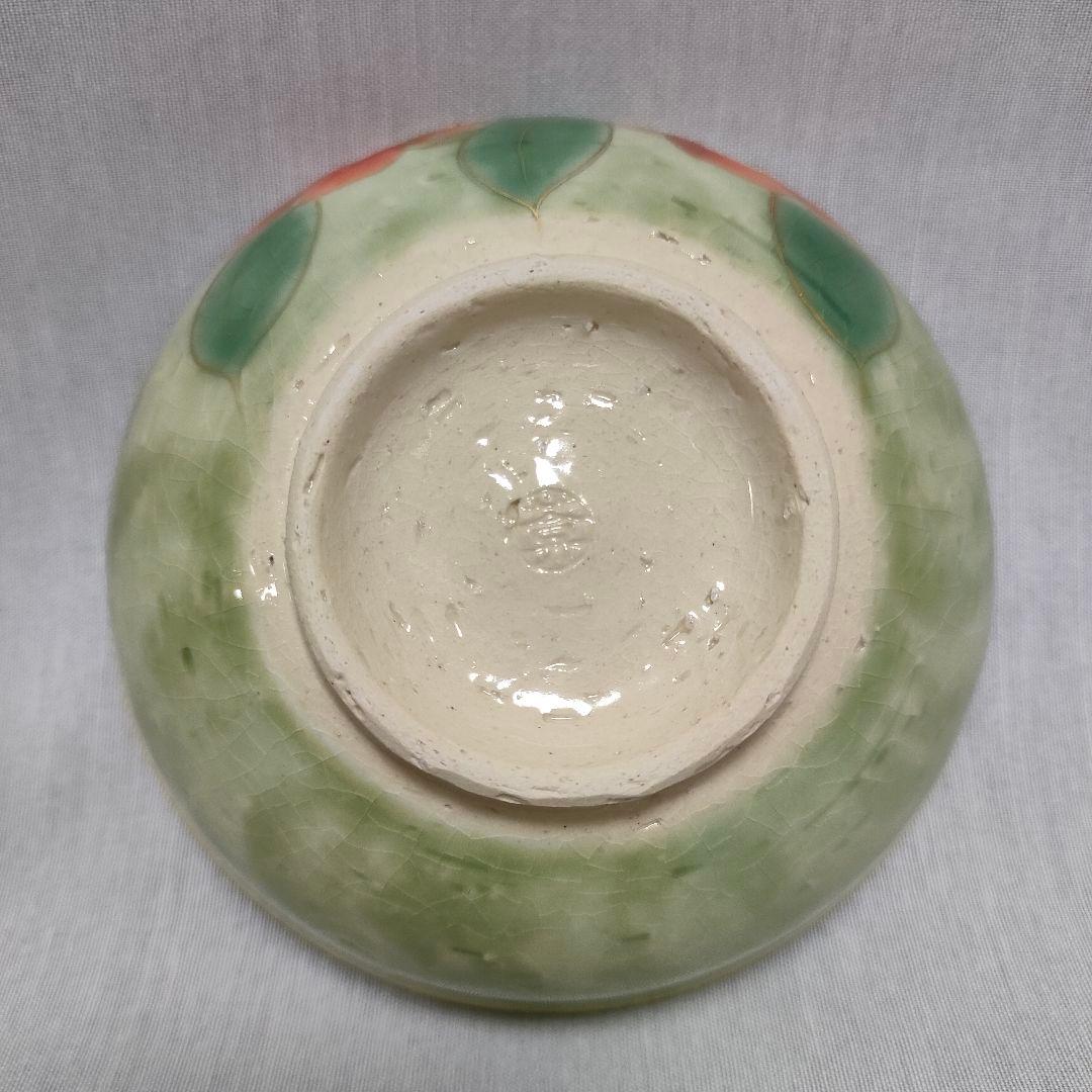 【未使用品】京焼・清水焼 陶葊(とうあん) ペア茶碗 椿柄