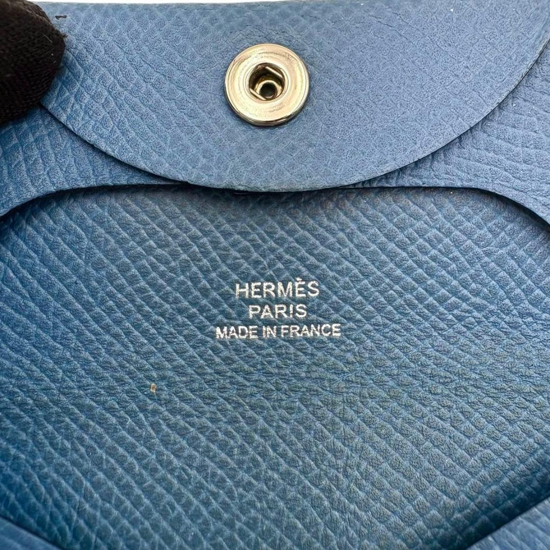 エルメス バスティア ケース　ヴォーエプソン レザー　ブルーグレー　C刻印