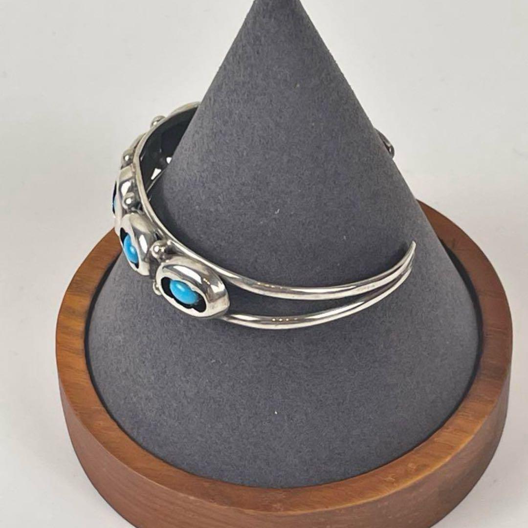 INDIANJEWELY 5連ターコイズシルバーバングル 刻印あり bong