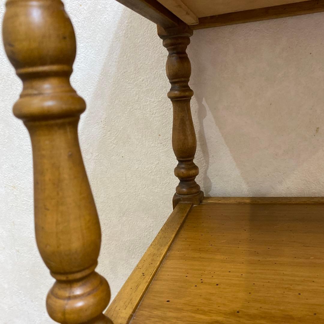 カリモク【電話台】 木製　アンティーク　花台 収納棚