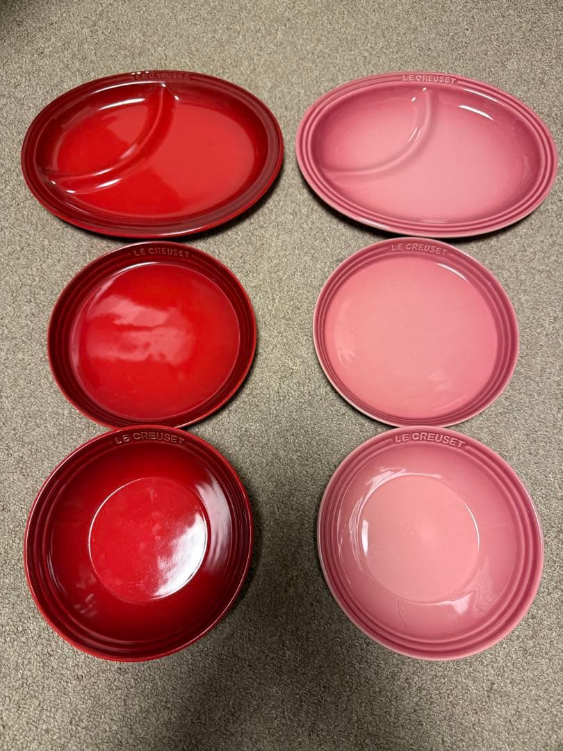 ル クルーゼ 6枚セット グリルプレート平皿 ボウル皿