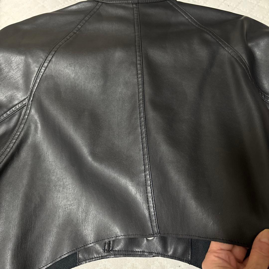 アメリROUND SHORTSYNTHETIC LEATHER JACKET