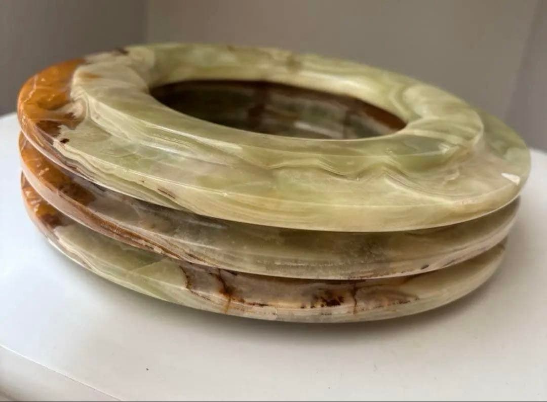 グリーンブラウン　マーブル　灰皿　インテリア　小物入れ