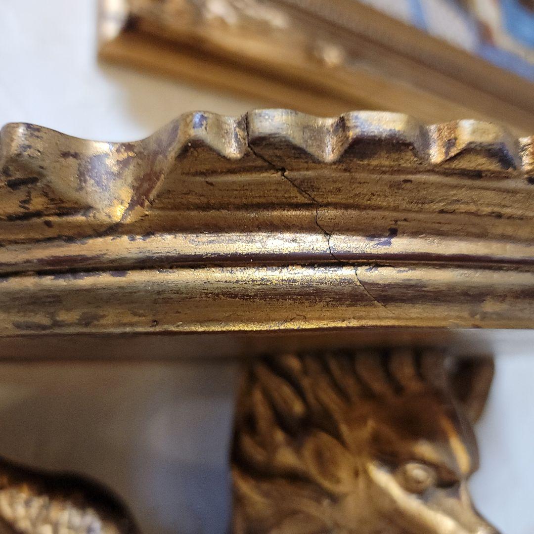 大型　ライオンの壁掛けコンソール　シェルフ　ヴィンテージ　有翼の獅子