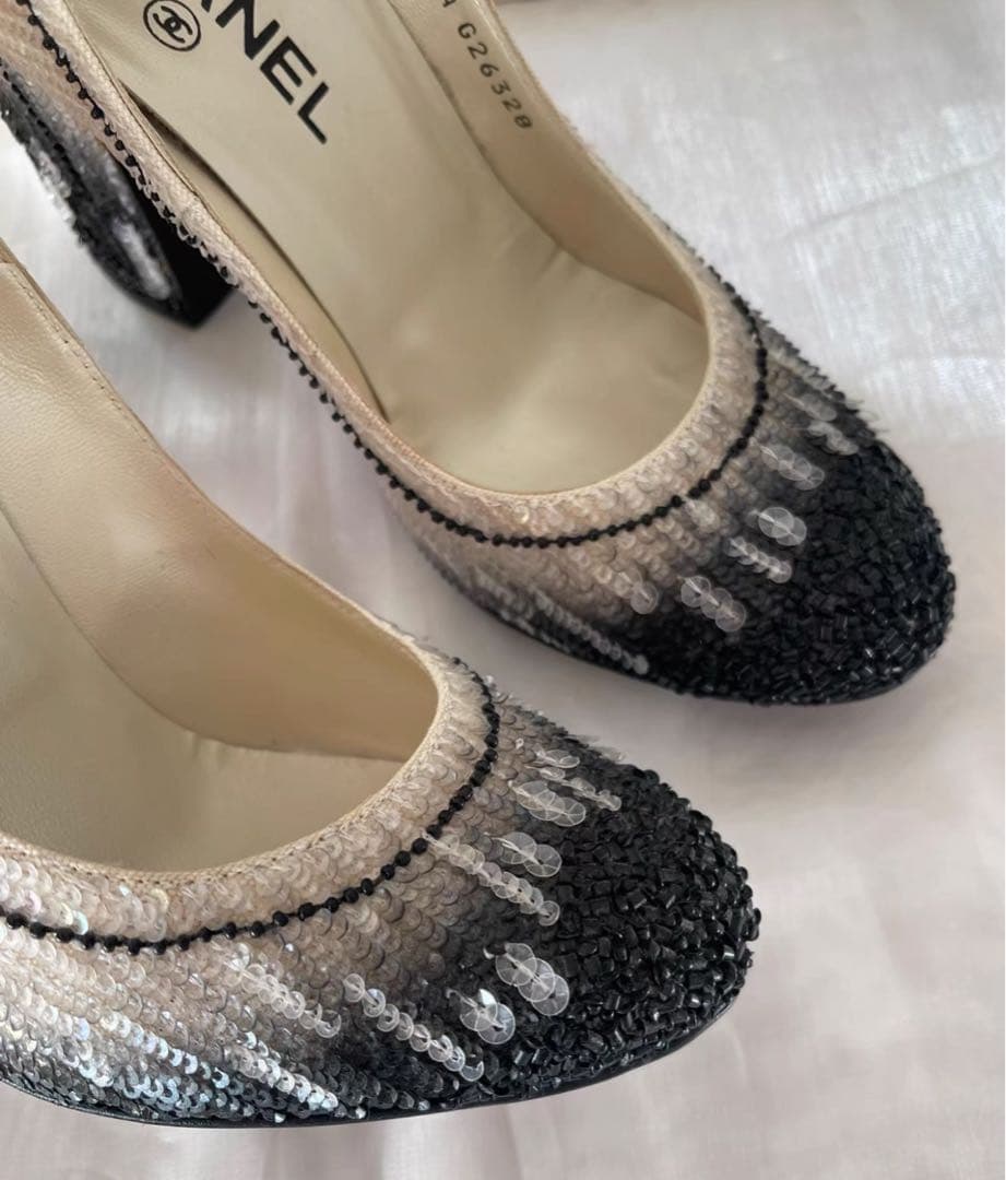 CHANEL シャネルビーズ装飾 ハイヒール パンプス