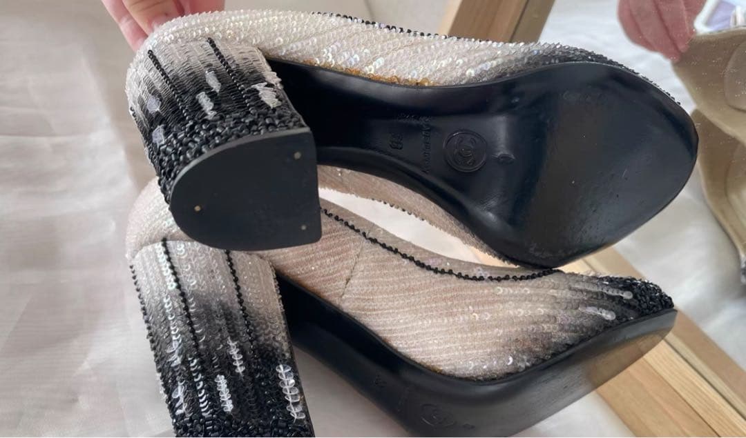 CHANEL シャネルビーズ装飾 ハイヒール パンプス