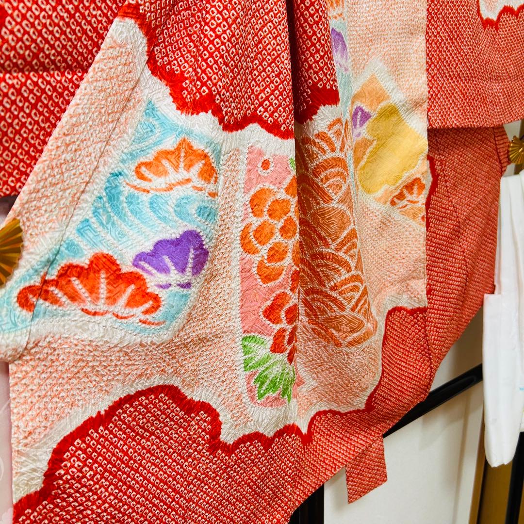 No.2 七五三　3歳　　正絹被布フルセット　　本総絞り　訳あり