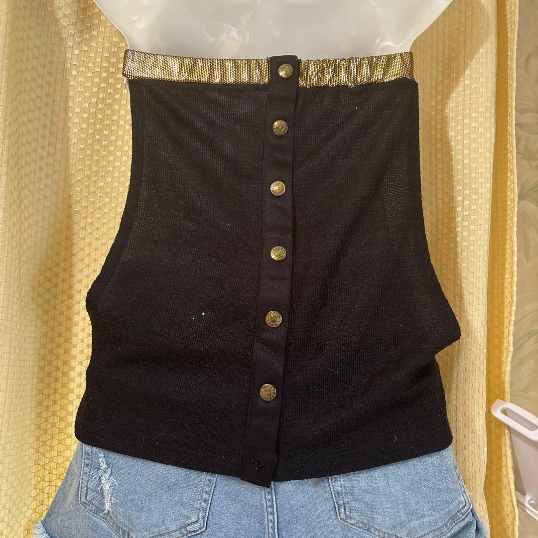 GLITTER ベアトップ 黒