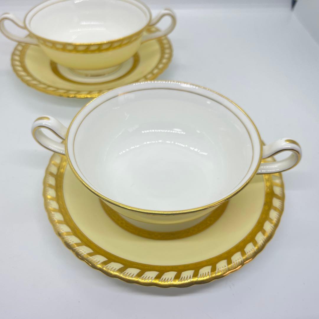 アンティーク ミントン ダブルハンドル カップ&ソーサー ゴールド ペア