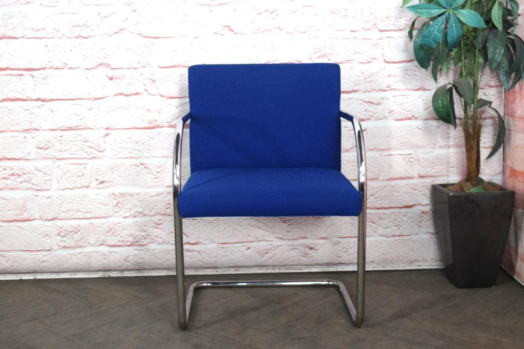 Knoll/ノル ブルーノ アームチェア チューブラー ファブリックブルー d