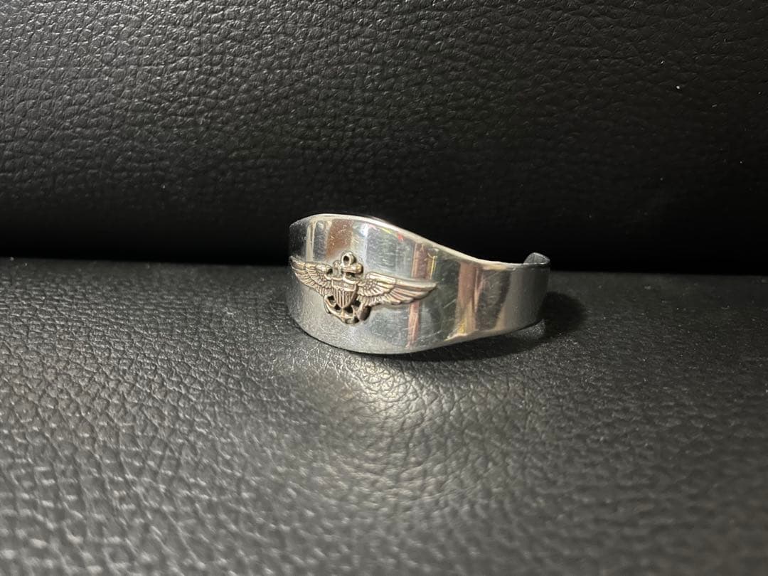 40's US.NAVY アビエーターウイング シルバーバングル 金メッキ