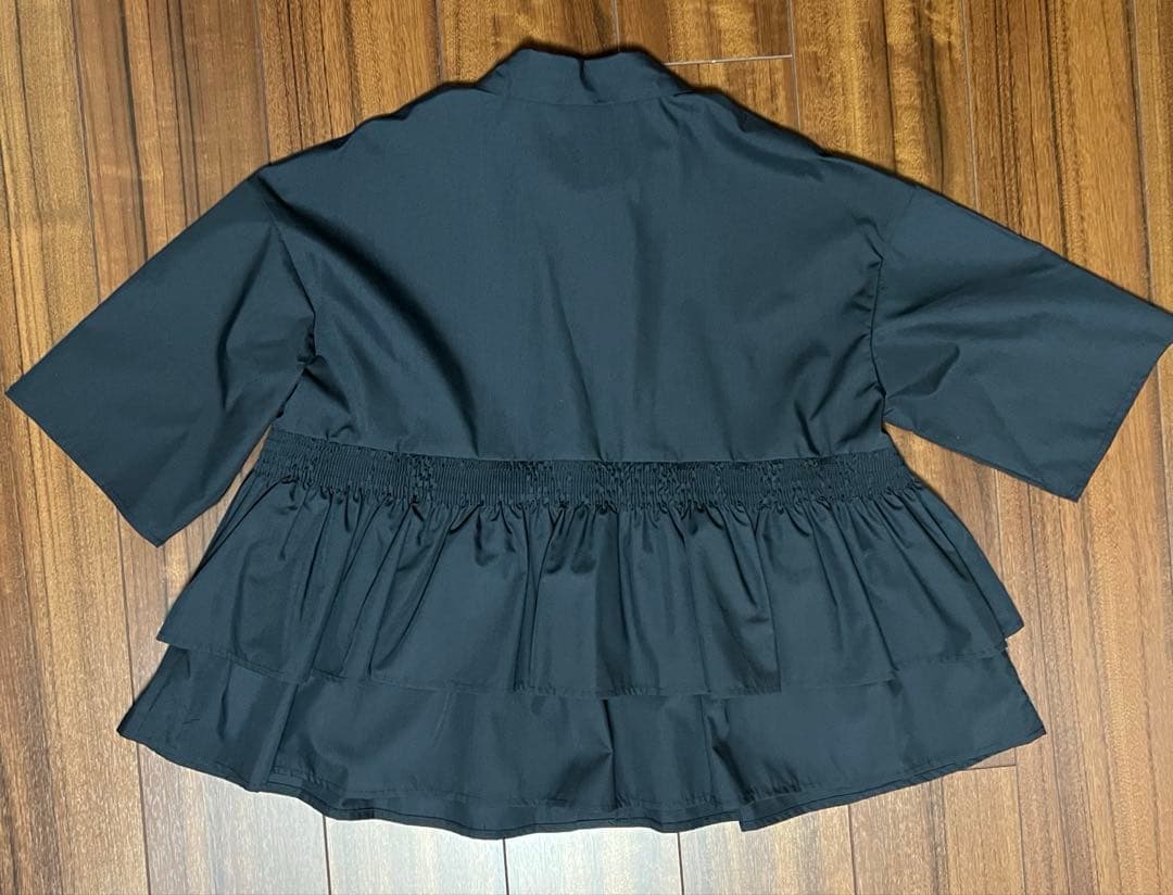 アレグレ　ネイビー ティアードデザイン ブラウス　シャーリング　VERY