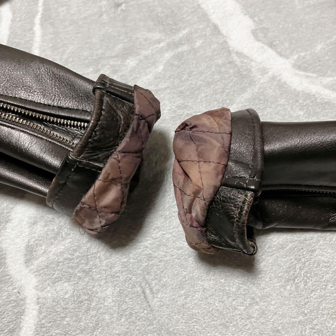 ハーレーダビッドソン ライダースジャケット 襟 キルティング ダークブラウン L