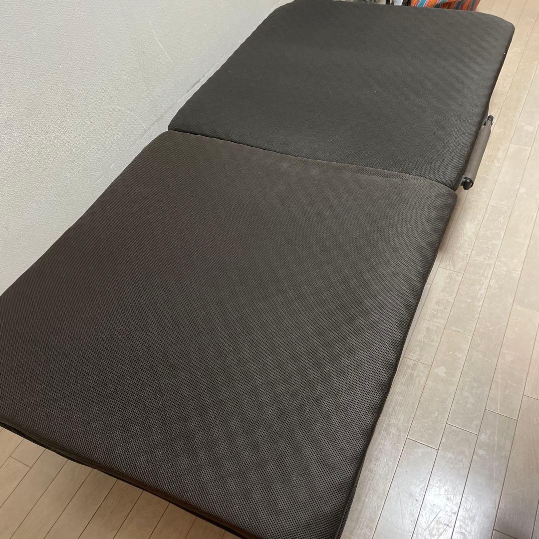 折りたたみベッド ダークブラウン メッシュ