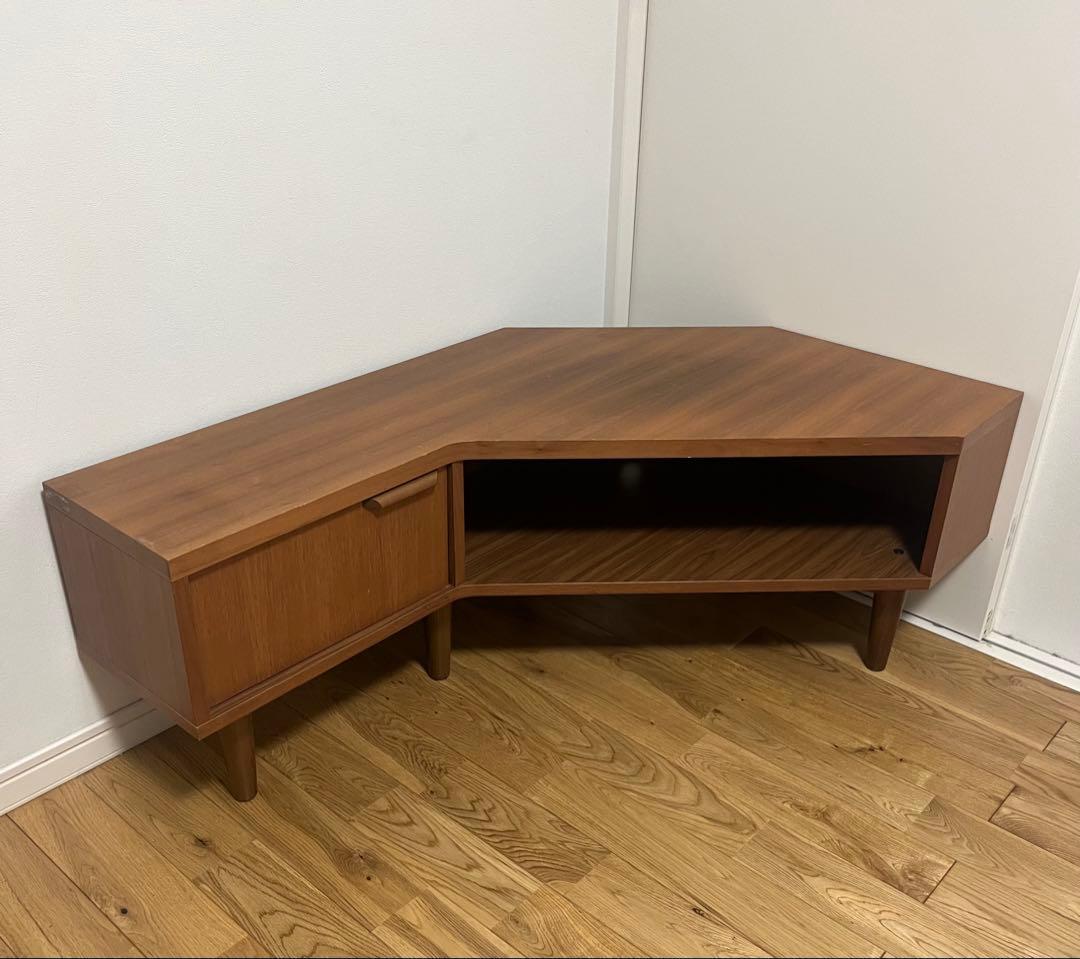 週末限定値下げunicoコーナー型テレビ台 ウォールナット調