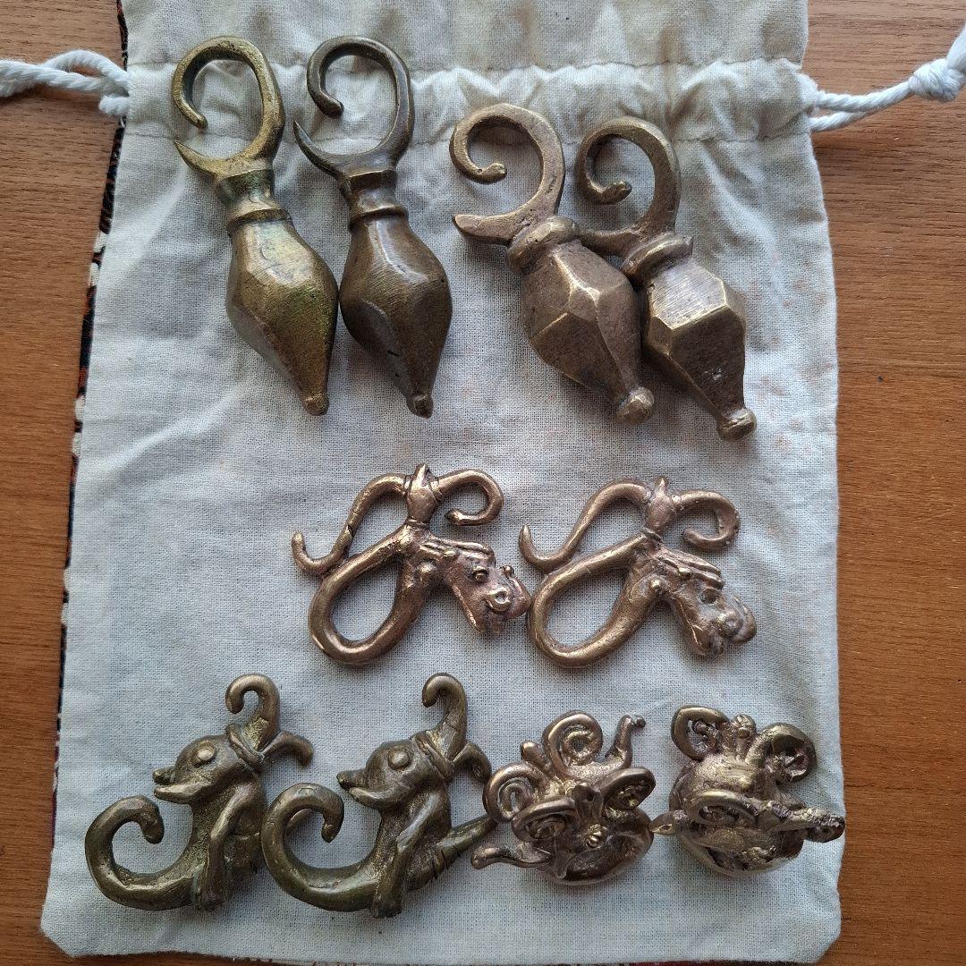 【希少】Orang ulu イヤリング 真鍮 アンティーク 部族 まとめ売り