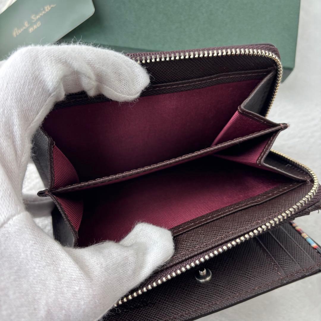 未使用保管品✨ポールスミス ジップストローグレイン 2つ折り財布　ブラウン