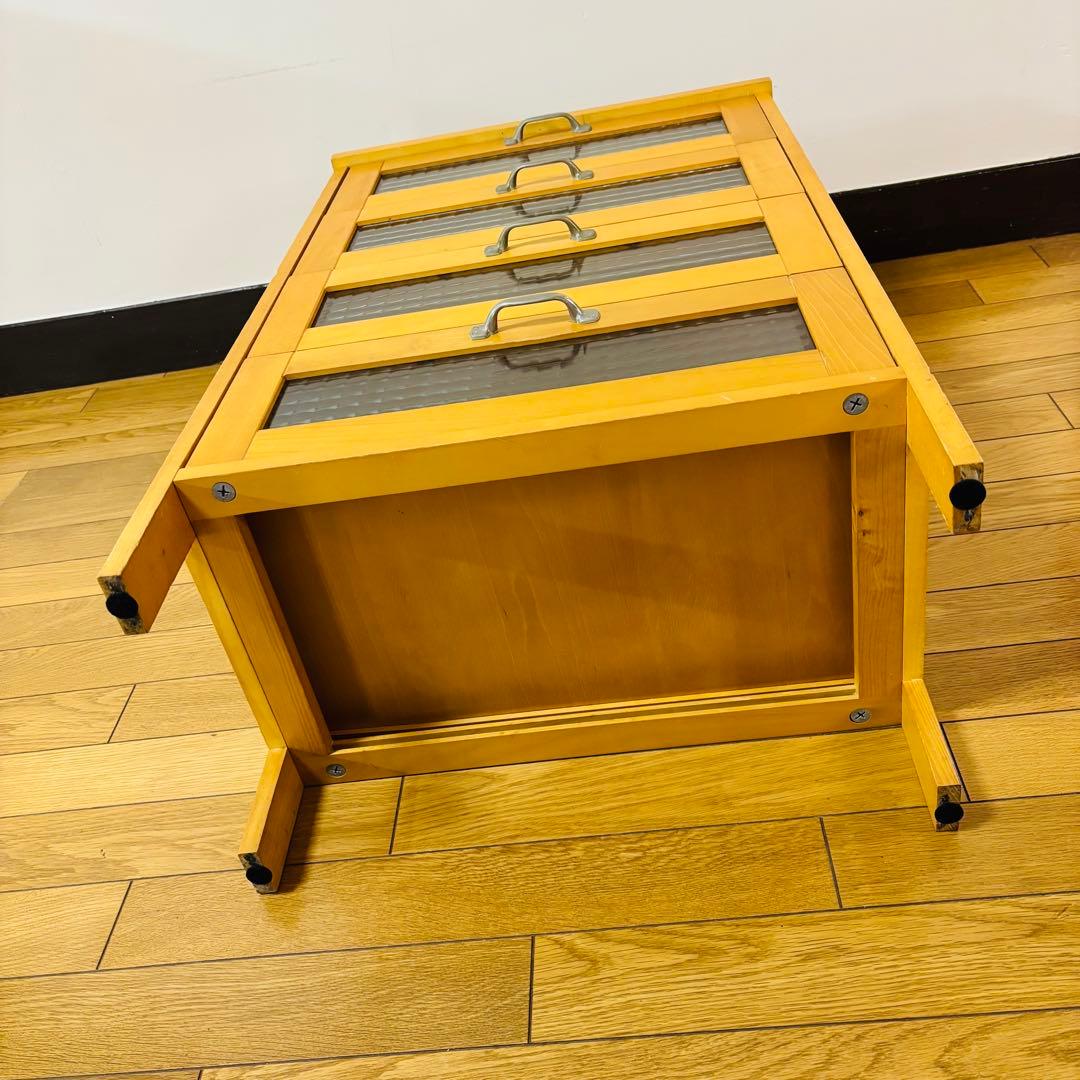 ビンテージ　キャビネット　前硝子引出し箱　昭和レトロ　送料込み