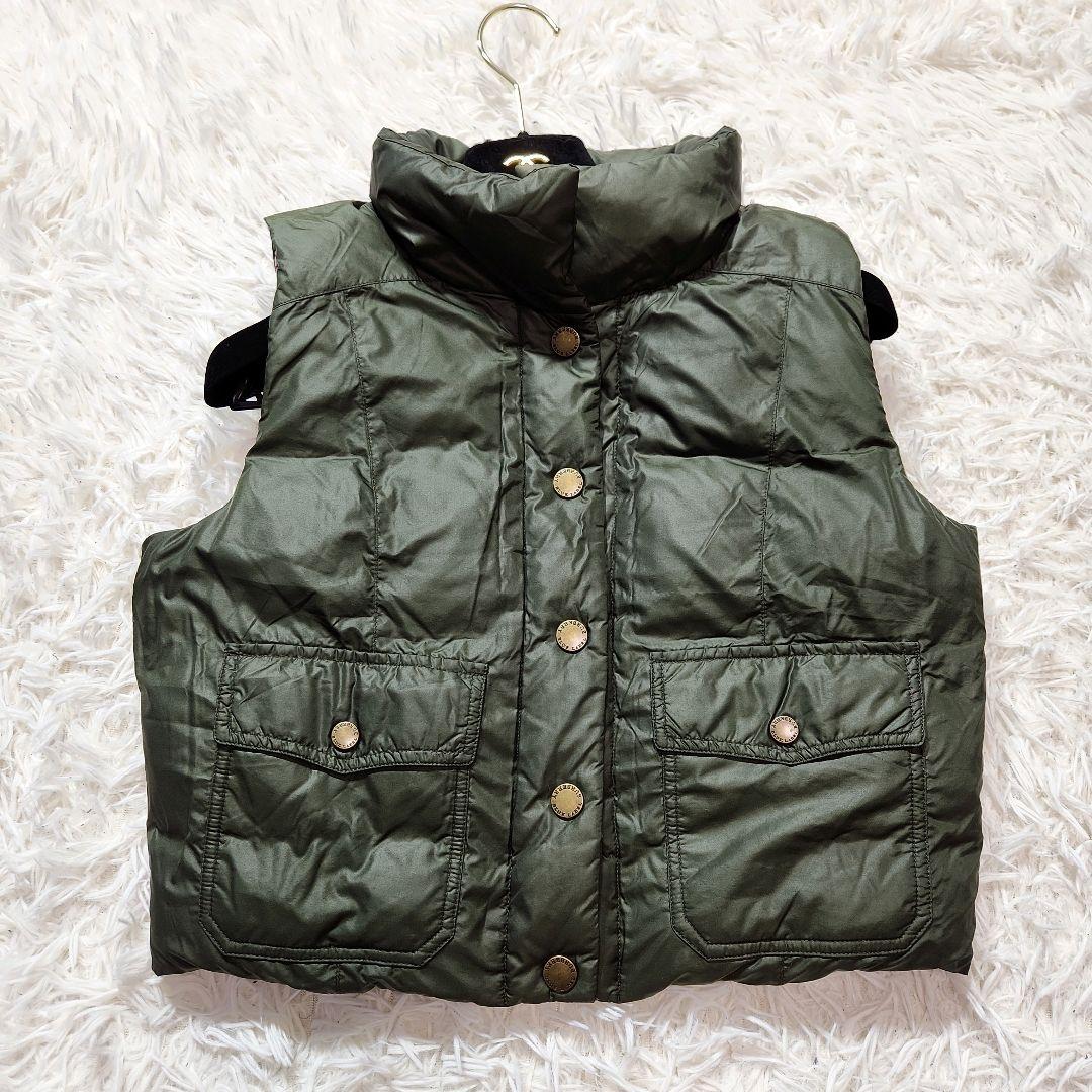 美品✨BURBERRY ダウンベスト ラクーンファー ノバチェック カーキ 38