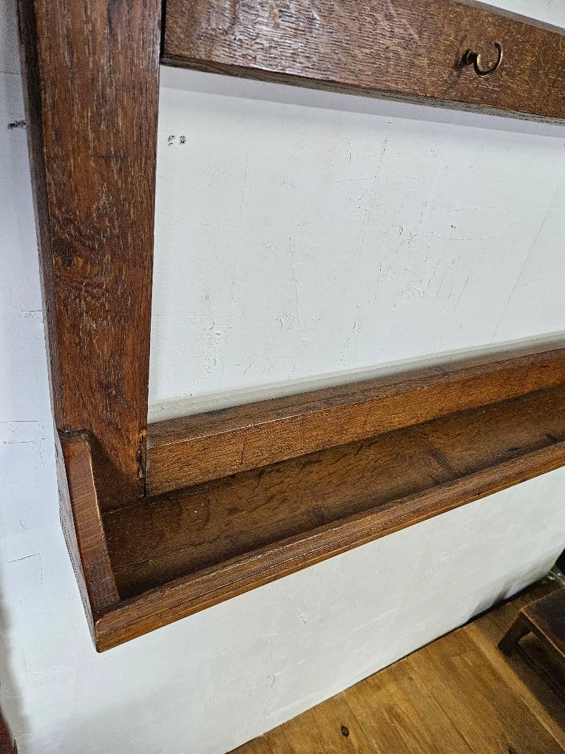 フランスアンティーク 木製の壁掛け キッチンツール ウォールシェルフ 片手鍋掛け