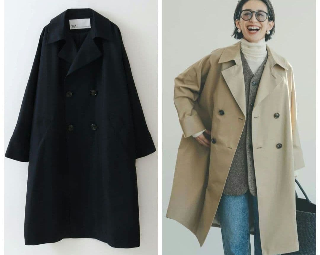 トレンチテントコート ネイビー