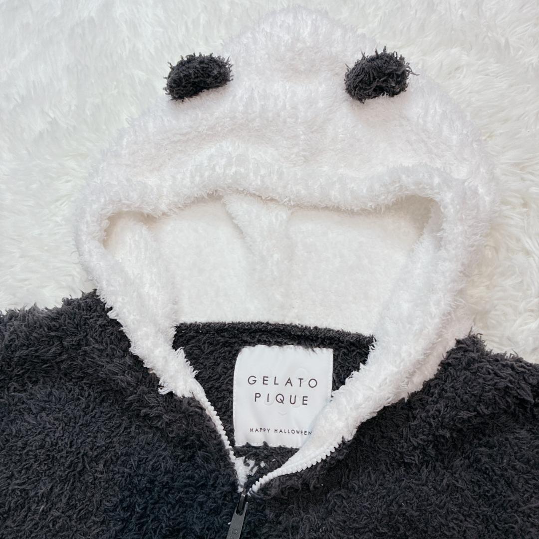 ジェラートピケ ルームウェア セットアップ 上下 パンダ ハロウィン パーカー