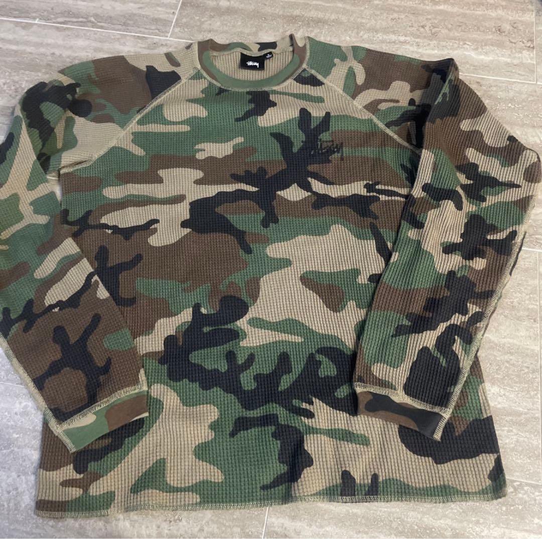 Stüssy 迷彩柄 Lサイズ 長袖カットソー　サーマル