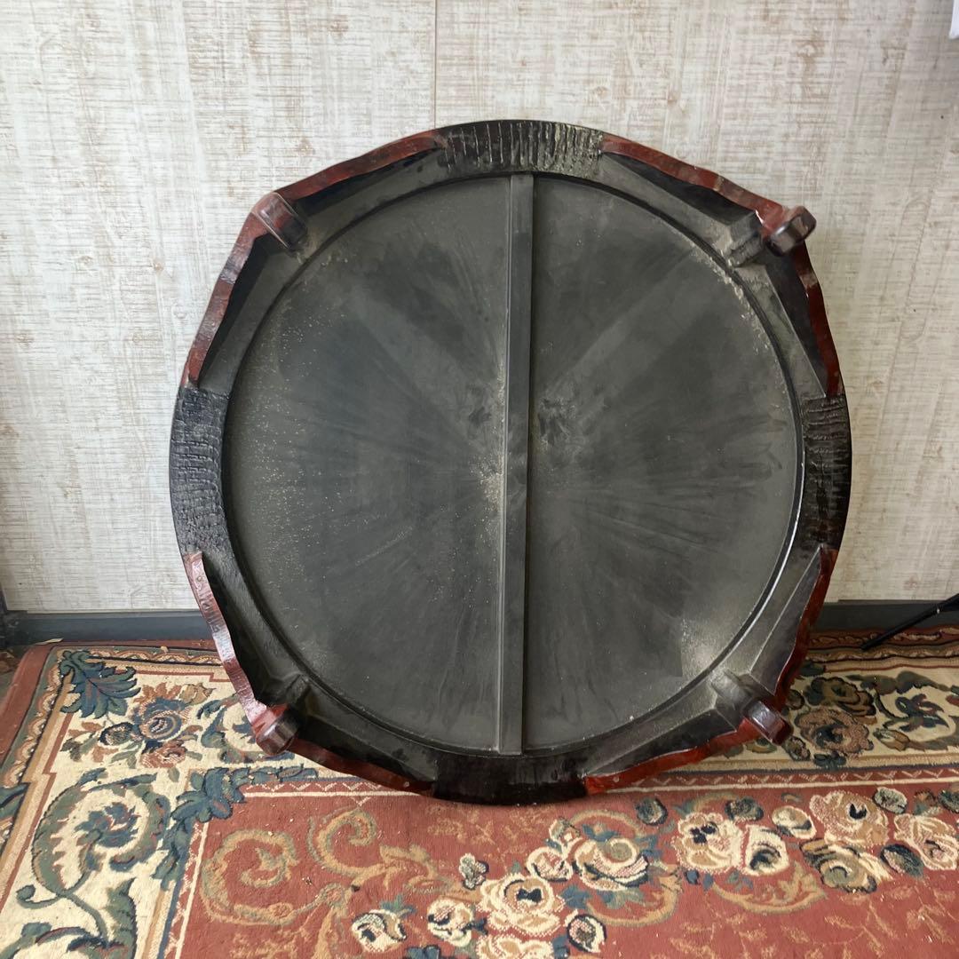 昭和レトロ 津軽塗り 螺鈿 円卓 ちゃぶ台 センターテーブル ローテーブル 座卓