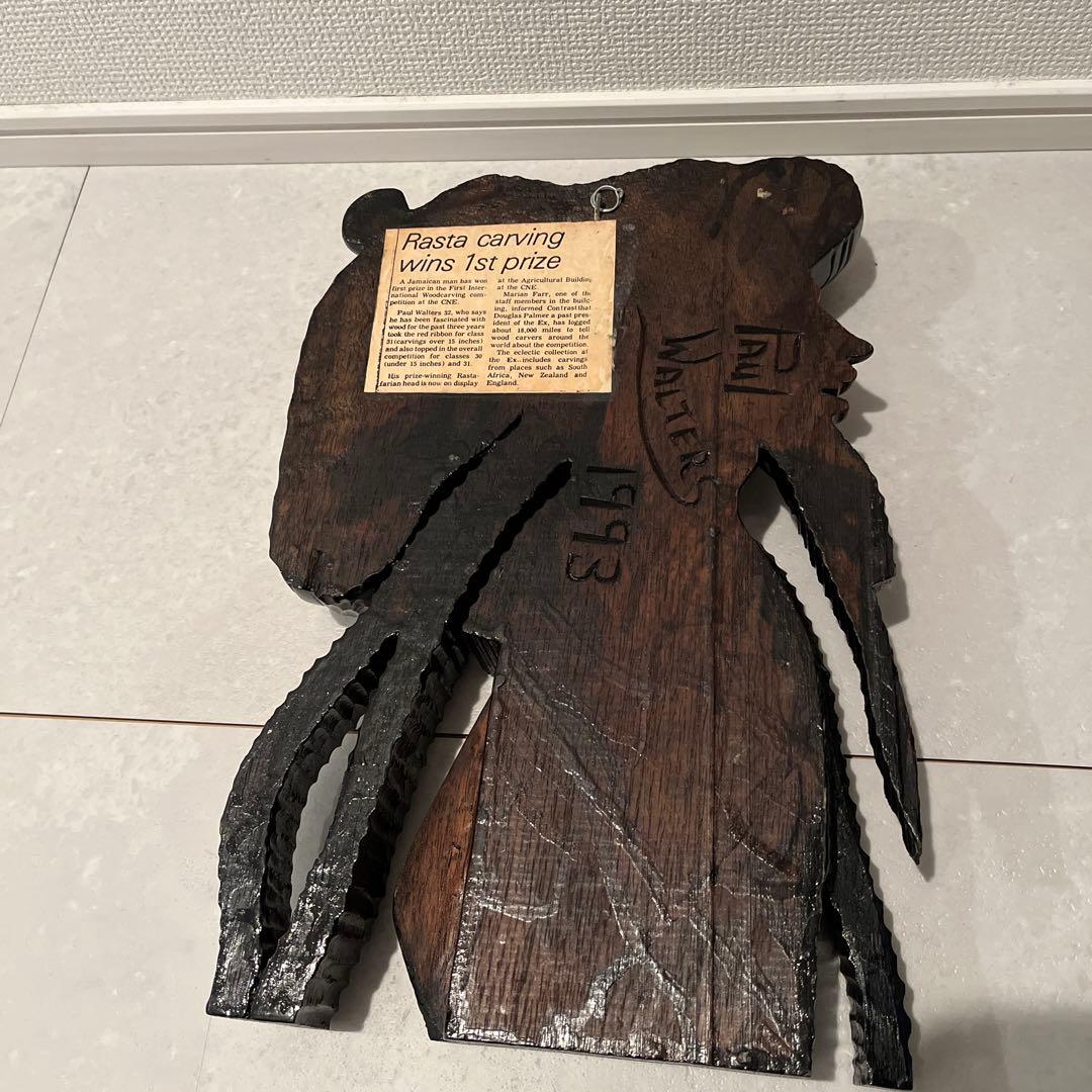 ジャマイカ購入　ラスタ彫刻 レゲエ彫刻