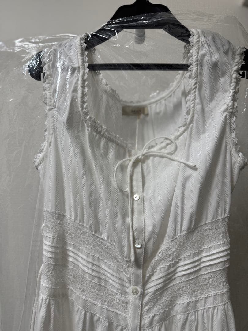 Deicy コットンレースストライプワンピース