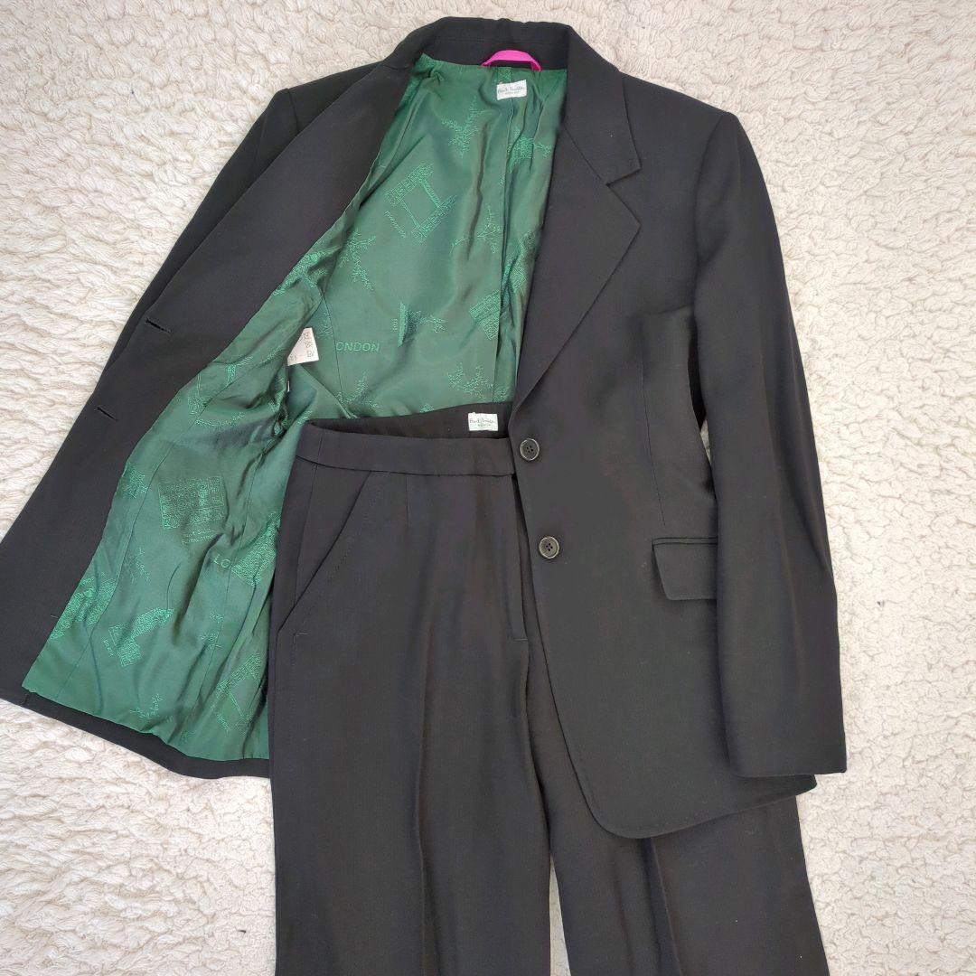美品 ポールスミス セットアップ パンツ ブラック 裏地グリーン 40