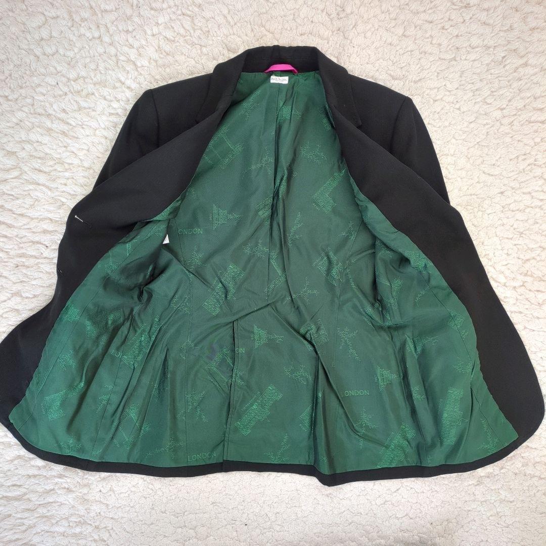美品 ポールスミス セットアップ パンツ ブラック 裏地グリーン 40