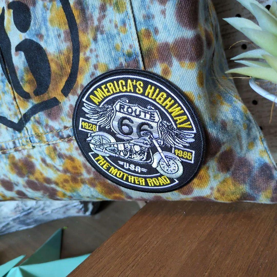 ROUTE66★☆手染めデニムトートバッグ✨️男前