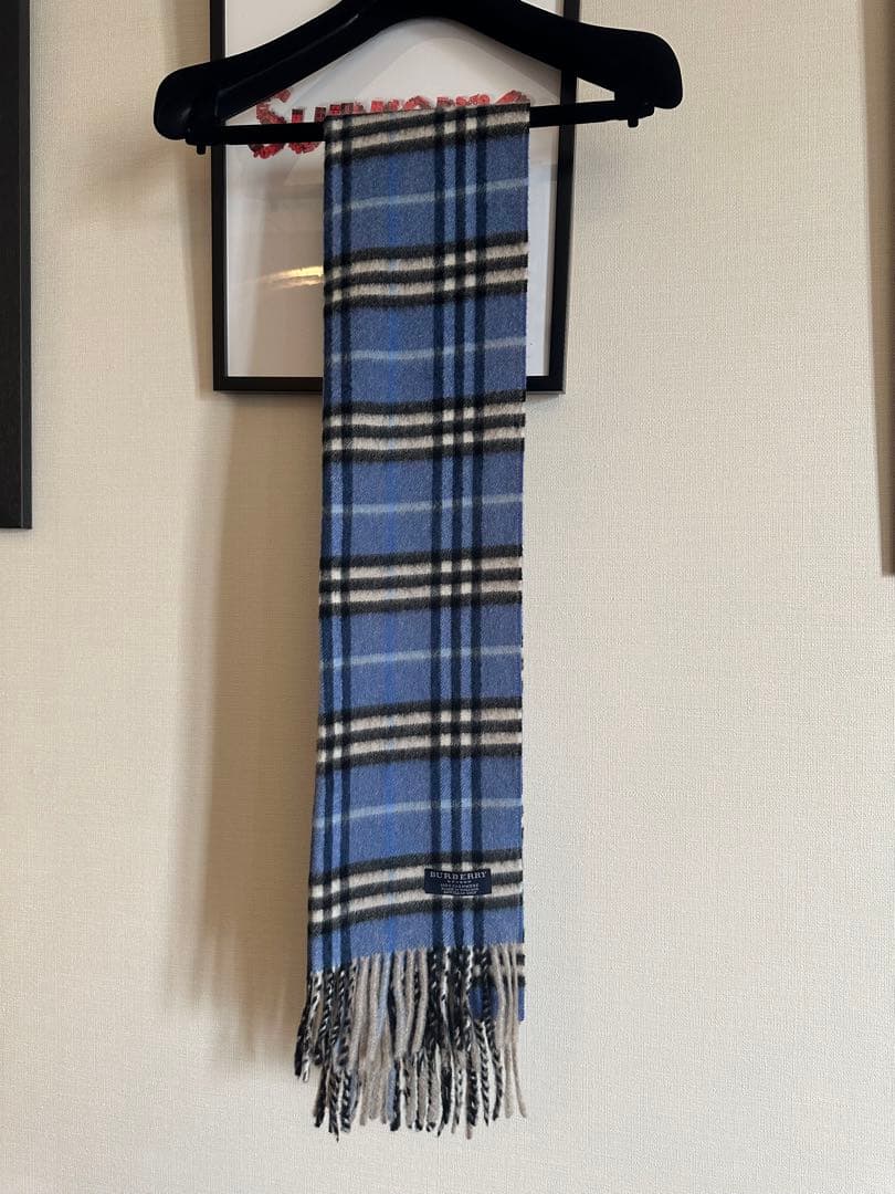 正規品　BURBERRY バーバリー　マフラー　カシミヤ100%ブルーチェック