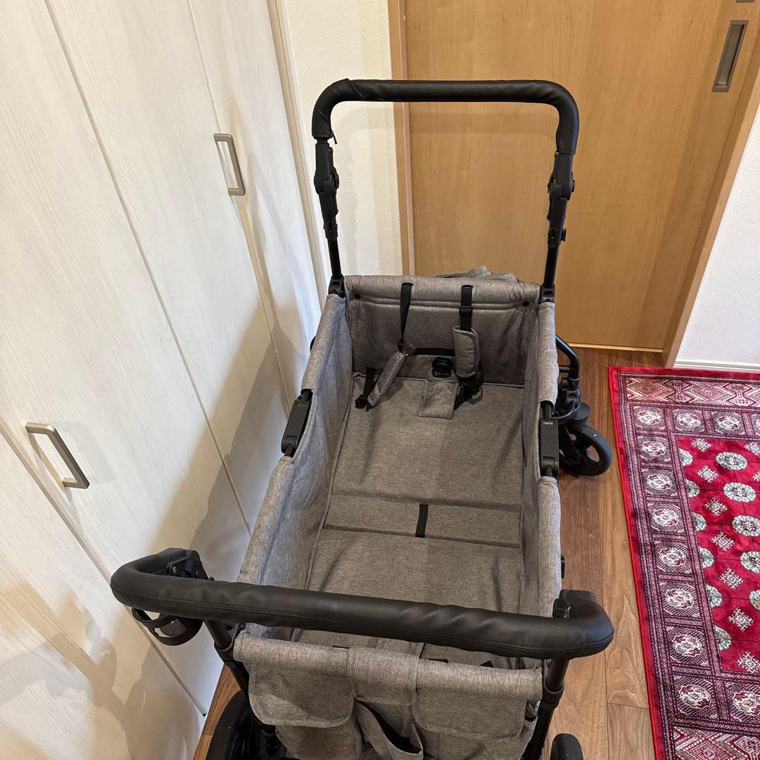 Jeep 二人乗り キャノピーワゴン グレー ベビーカー 大型 ストローラー