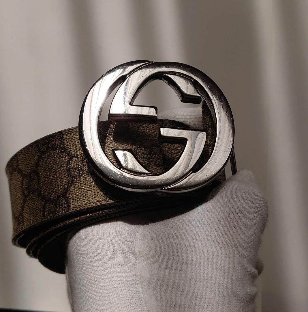 GUCCI メンズベルト GGスプリームインターロッキング 90・36