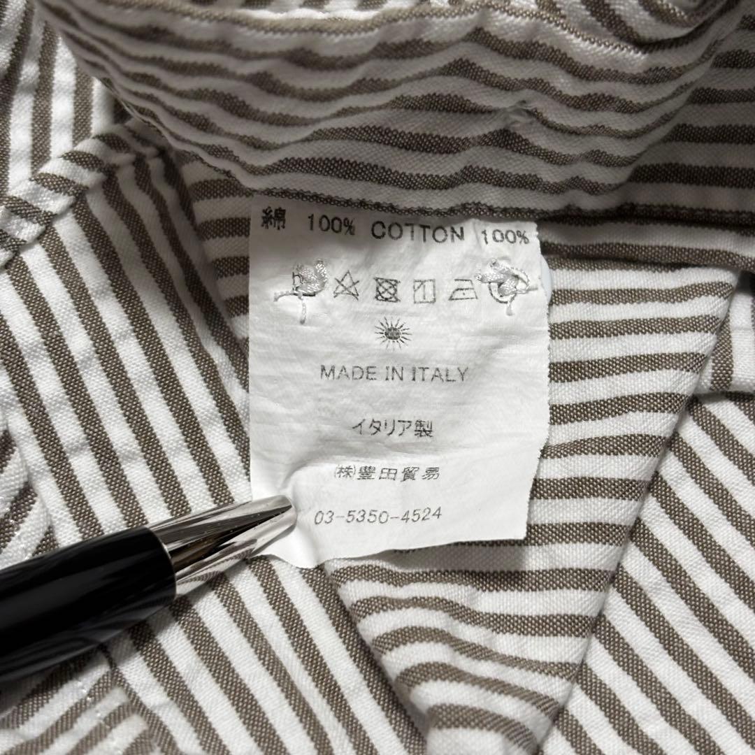 Giannetto ホリゾンタルカラーシアサッカーシャツ L