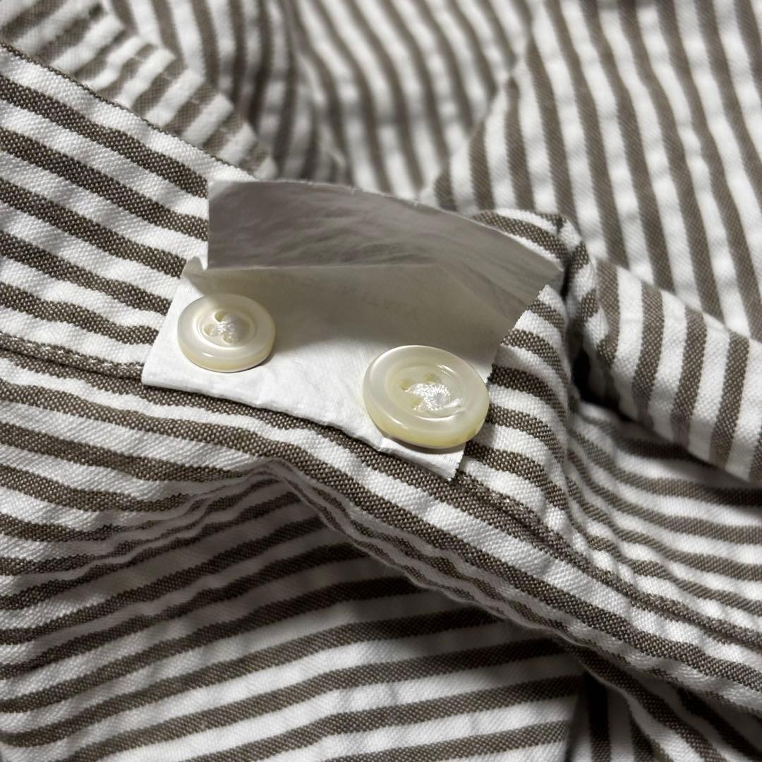 Giannetto ホリゾンタルカラーシアサッカーシャツ L