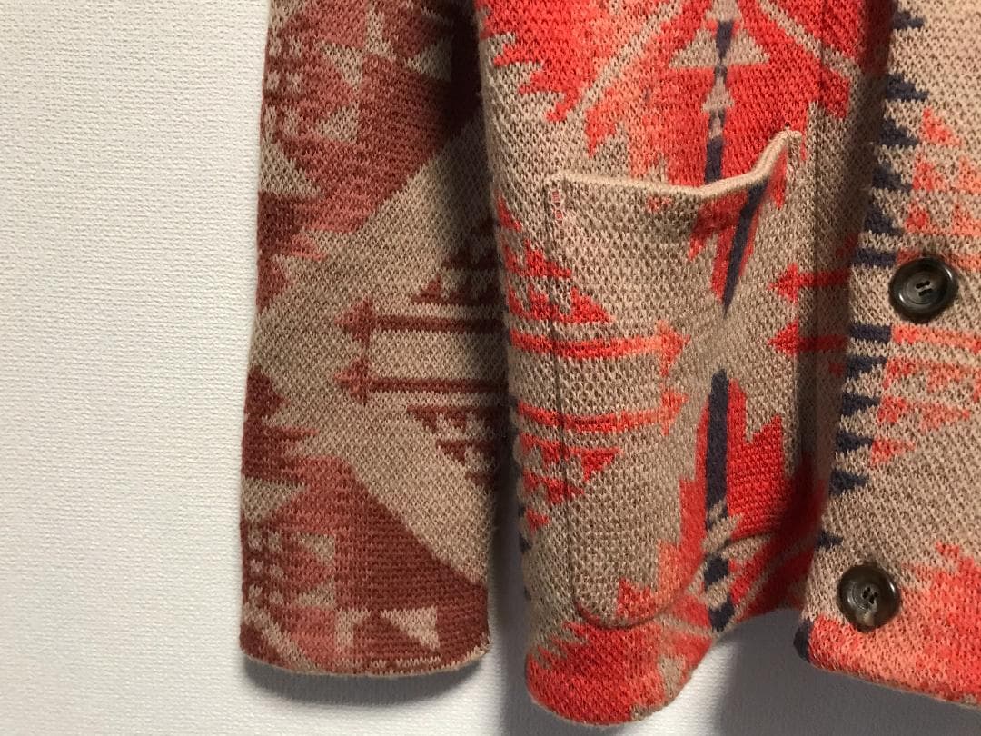 JELADO　ジェラード ラグナ ショールカラー　カーディガン　ネイティブ柄