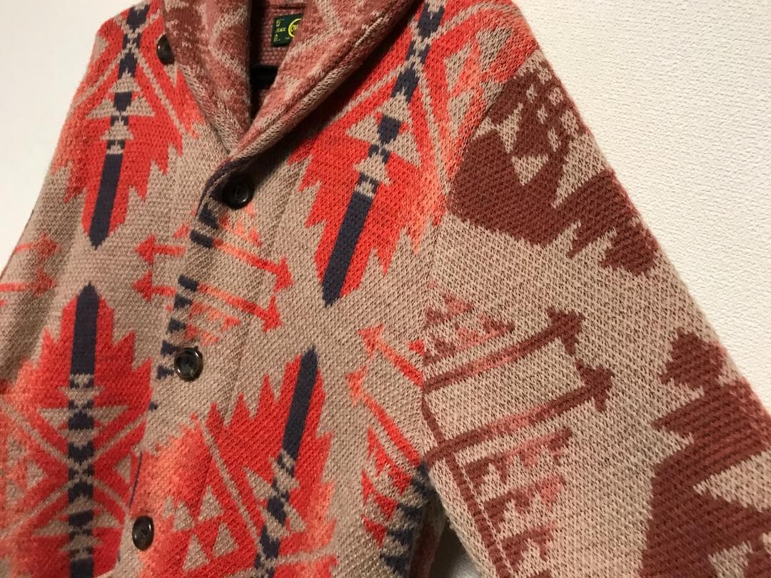 JELADO　ジェラード ラグナ ショールカラー　カーディガン　ネイティブ柄