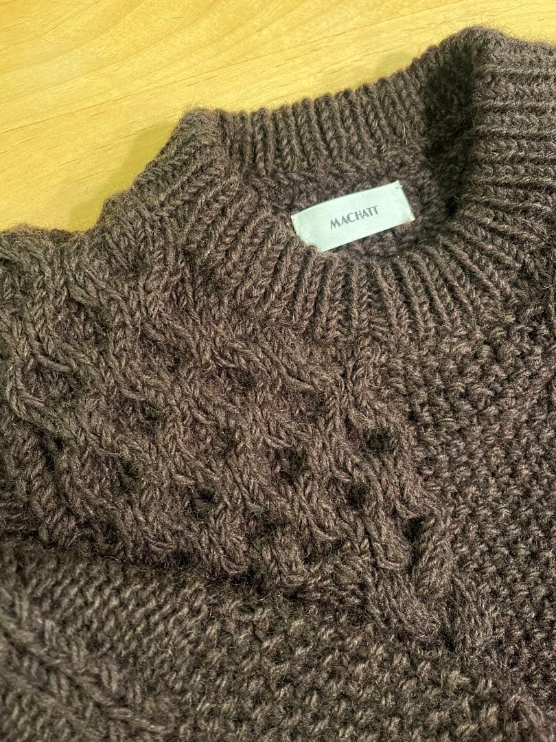 最終値下げ！　machatt ケーブルハンドニット　ブラウン